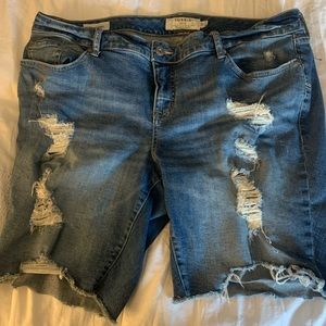 Torrid distressed jean boyfriend shorts